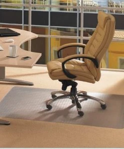 Floortex Chair Mat 36"x48", Rectangular Shape, Clear, for Carpet, Material: PVC