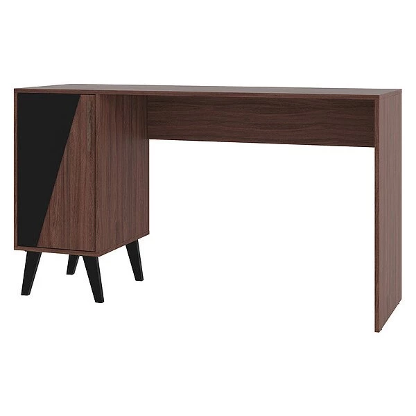 Manhattan Comfort Office Desk, 17.51" D, 53.14" W, 30.11" H, Dark Brown