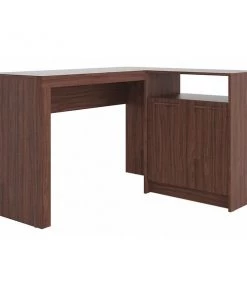 Manhattan Comfort L Shaped Desk, 41.14" D, 48.43" W, 29.92" H, Dark Brown