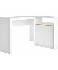 Manhattan Comfort L Shaped Desk, 41.14" D, 48.43" W, 29.92" H, White