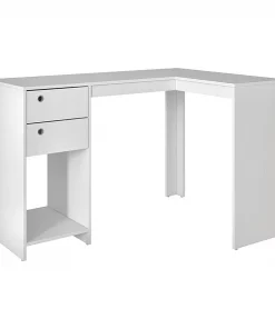 Manhattan Comfort L Shaped Desk, 35.43" D, 50.39" W, 31.89" H, White, High Quality MDP