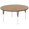 Correll, Inc. Round Adjustable Height Activity Kids School Table, 60" X 60" X 19" to 29", Medium Oak