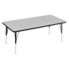 Correll, Inc. Rectangle Adjustable Height Activity Kids School Table, 24" X 48" X 19" to 29", Gray Granite