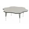 Correll, Inc. Flower Adjustable Height Activity Kids School Table, 60" X 60" X 19" to 29", Melamine Laminate Top