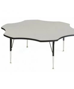 Correll, Inc. Flower Adjustable Height Activity Kids School Table, 60" X 60" X 19" to 29", Melamine Laminate Top