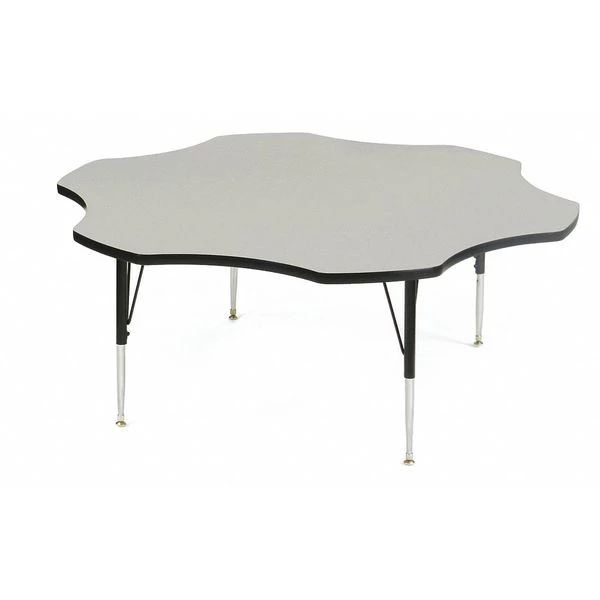 Correll, Inc. Flower Adjustable Height Activity Kids School Table, 60" X 60" X 19" to 29", Melamine Laminate Top