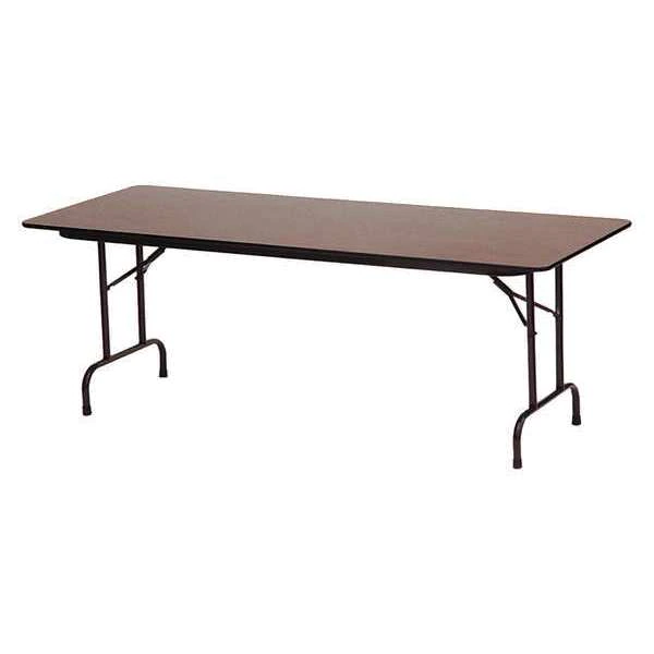 Correll, Inc. Rectangle Commerical Folding Utility Table, 36" W, 96" L, 29" H, Melamine Laminate Top, Walnut