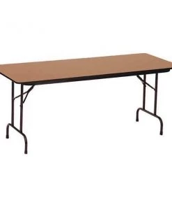 Correll, Inc. Rectangle Commerical Folding Utility Table, 30" W, 72" L, 29" H, High Pressure Laminate Top, Walnut