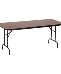 Correll, Inc. Rectangle Commerical Folding Utility Table, 30" W, 60" L, 29" H, High Pressure Laminate Top, Walnut