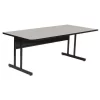 Correll, Inc. Rectangle Computer or Training Desk Height Work Station, 24" X 48" X 29", Melamine Laminate Top