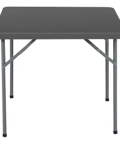 Iceberg Square Folding Table, 34 in W, 34 in L, 30 in H, Charcoal