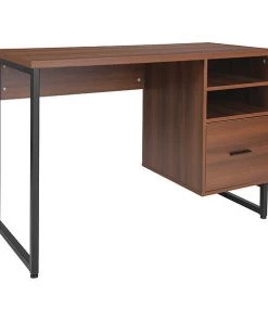 Flash Furniture Pedestal Computer Desk, Lincoln Rustic