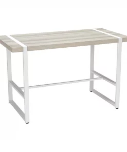 Ofm Computer Desk, 23.62" D, 47.24" W, 29" H, White/Gray Teak, Melamine Laminate