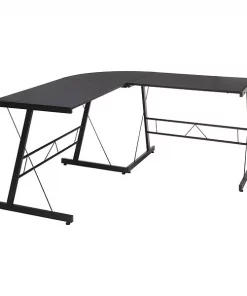 Essentials By Ofm L Shaped Desk, 59.06" D, 59.06" W, 29" H, Black, Melamine Laminate