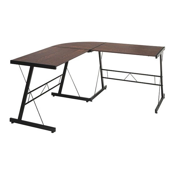 Essentials By Ofm L Shaped Desk, 59.06" D, 59.06" W, 29" H, Black/Wenge, Melamine Laminate