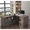 Bestar L Shaped Desk, 59-19/64" D, 71.1" W, 29.6" H, Bark Gray, Melamine