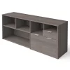 Bestar Credenza, 18.2" D, 71.1" W, 28-1/2" H, Bark Gray, Melamine
