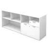 Bestar Credenza, 18.2" D, 71.1" W, 28-1/2" H, White, Melamine