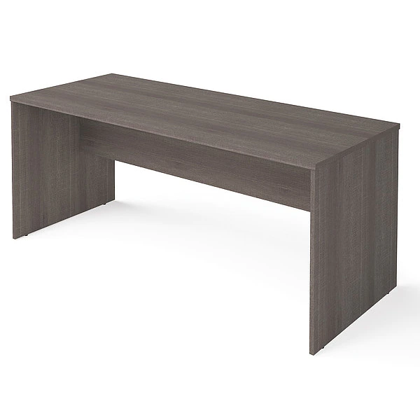 Bestar Executive Desk, 29.3" D, 71.1" W, 29.6" H, Bark Gray, Melamine