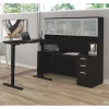 Bestar L Shaped Desk, 71.1" D, 71.1" W, 70.1" H, Deep Gray/Black, Melamine