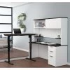Bestar L Shaped Desk, 71.1" D, 71.1" W, 70.1" H, White/Deep Gray, Melamine