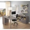 Bestar U Shaped Desk, 88.6" D, 60.2" W, 29.6" H, Bark Gray, Melamine