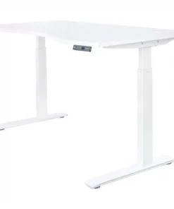 Motionwise Height Adjustable Desk, 60x30", White, Wood