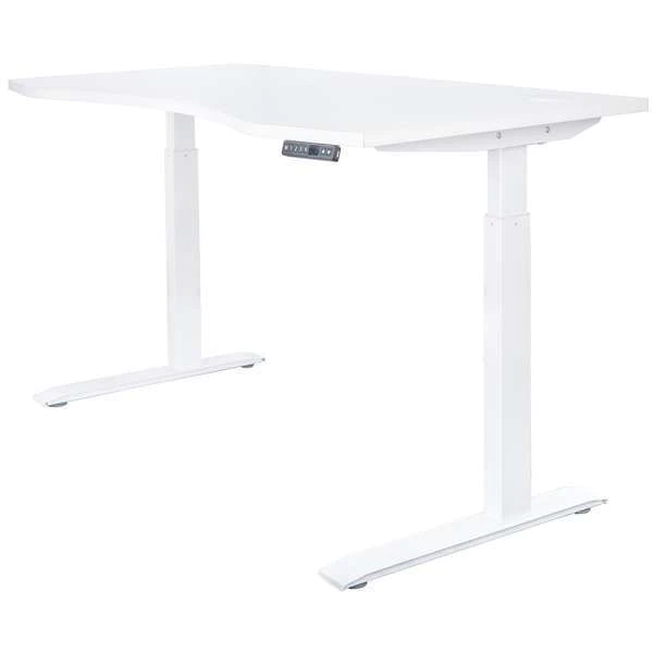 Motionwise Height Adjustable Desk, 60x30", White, Wood