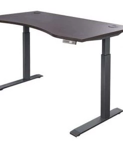 Motionwise Height Adjustable Desk, 60x30", Walnt, Wood