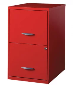 Space Solutions 2 Drawer File Cabinet, Red, Letter