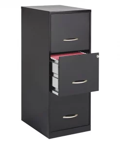 Space Solutions 3 Drawer File Cabinet, Black, Letter