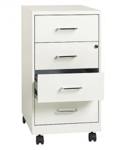Space Solutions 4 Drawer File Cabinet, White, Letter