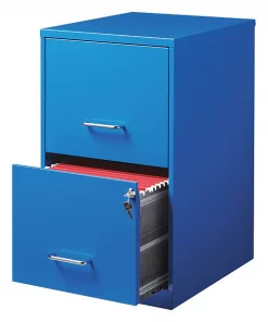 Space Solutions 2 Drawer File Cabinet, Blue, Letter