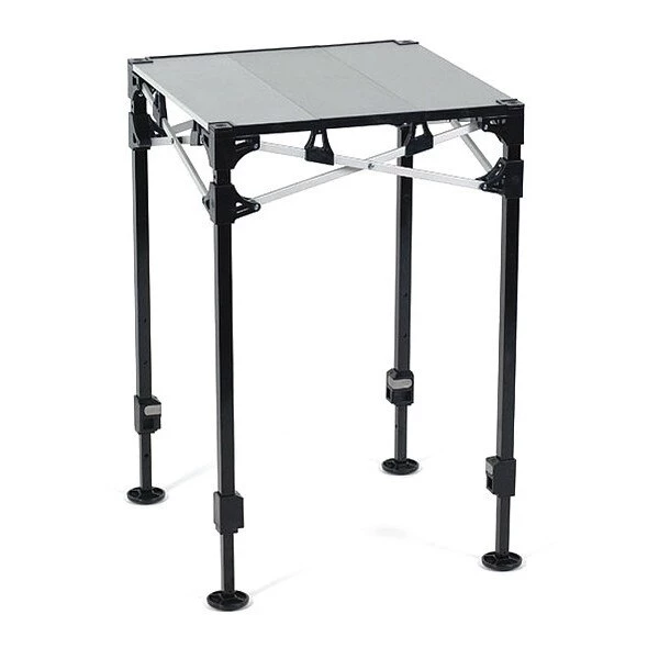 E-Z Up Rectangle Instant Table System, 24" W, 24" L, Aluminum Top, Silver