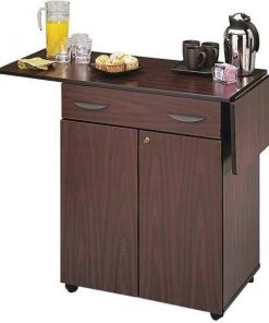 Safco Service Cart, Mahogany