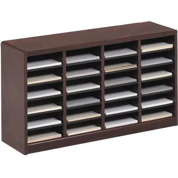 Safco Literature Organizer, Wood, 24 Compartment