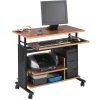 Safco Mini Tower Desk, 22" D, 35-1/2" W, 29" to 34" H, Cherry (Top)