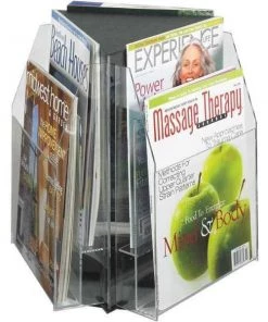 Safco Table Top Lit Display, 6 Magazine