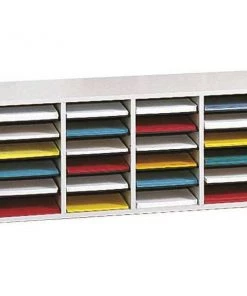 Safco Literature Org, Wood, Adjustable, 24, Grey