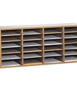 Safco Literature Org, Wood, Adjustable, 24, Oak