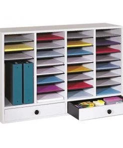 Safco Literature Org, Wood, Adjustable, 32, Grey