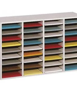 Safco Literature Org, Wood, Adjustable, 36, Grey