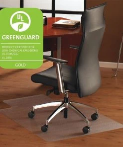 Cleartex Ultimat Chair Mat 48"x53", Traditional Lip Shape, Clear, for Hard Floor/Carpet