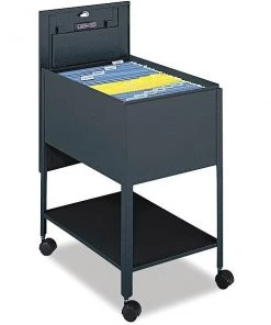 Safco 16-1/2" W Extra Deep Mobile Tub File with Lock, Black, Legal