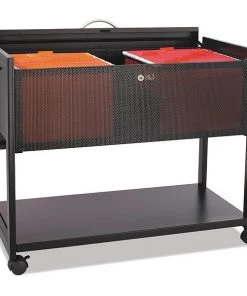 Safco 33-1/4" W File with Locking Top, Black, Legal/Letter