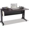 Safco Computer Desk, 53.5" W, 30" H, Mahogany/Medium Oak/Black, Steel