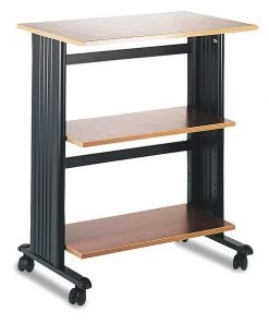 Safco PVC Laminate; Steel Muv Mobile Machine Cart, 3-Shelf, 29-1/2wX, 2 Shelves