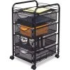 Safco 15-3/4" W 4 Drawer Mesh File Cart, Black