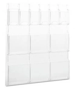 Safco Reveal Clear Literature Displays, 12 Comp