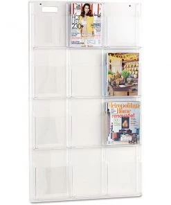 Safco Reveal Clear Literature Displays, 12Comp